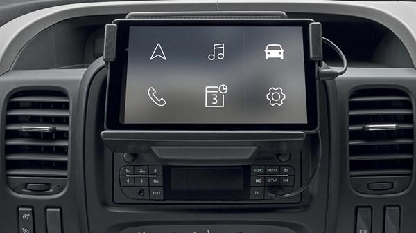 A menu shown from the Renault Radio Connect R&Go system